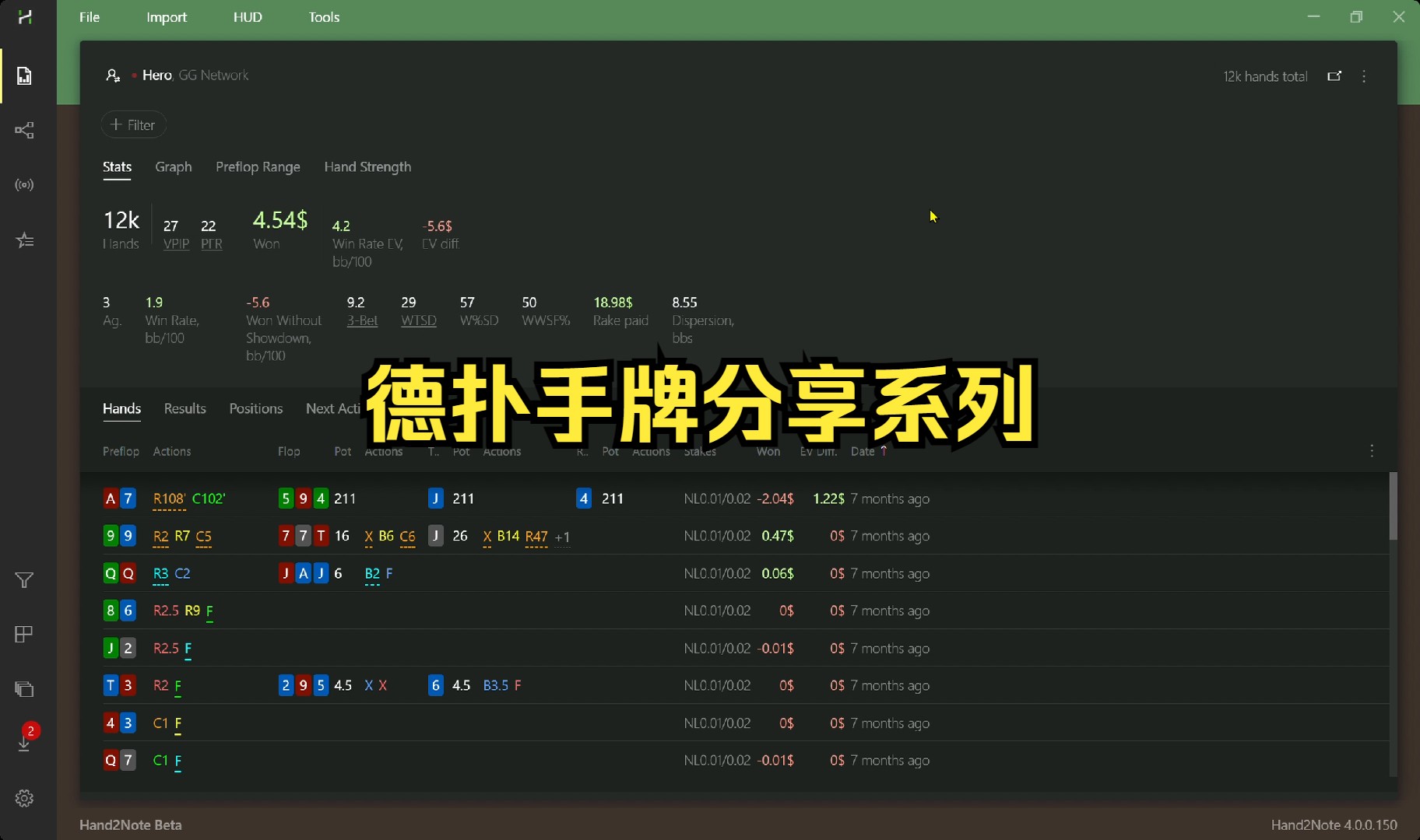 德扑手牌分享系列