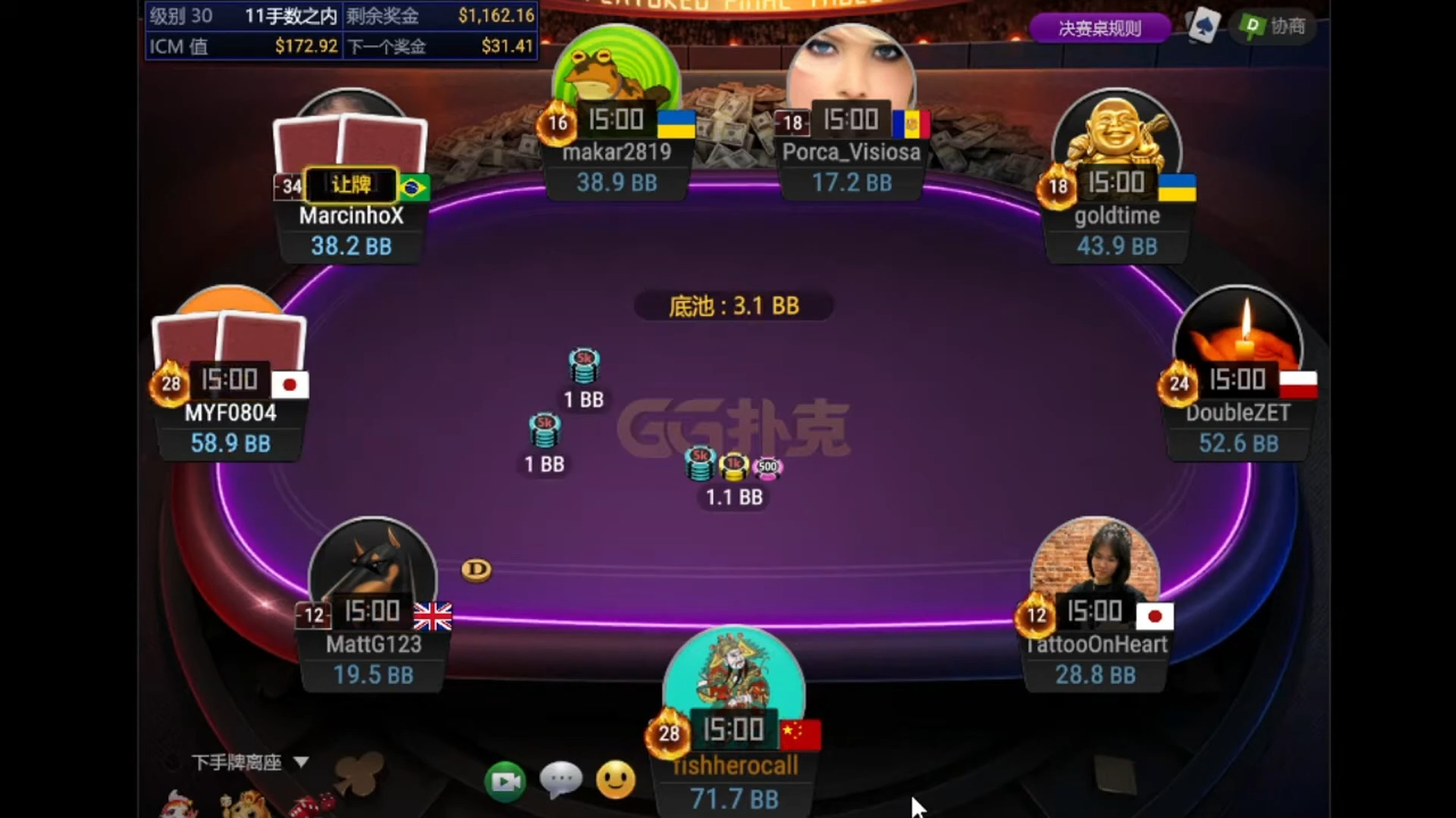 GG扑克5刀深筹MTT冠军之路！