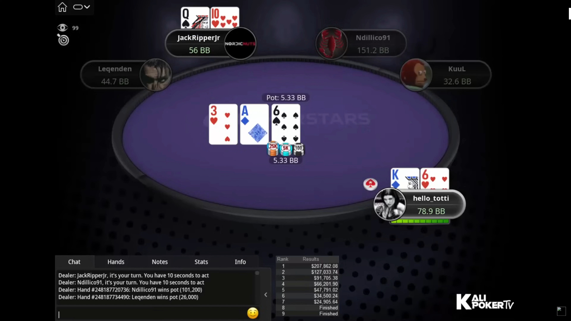 POKERSTAR---新年系列锦标赛10K买入决赛桌（下）