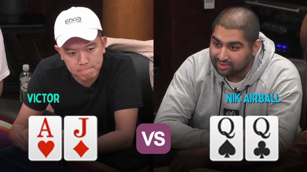 Airball手持两张阻断牌巧妙操作打走AA，这个bluff有点儿漂亮！