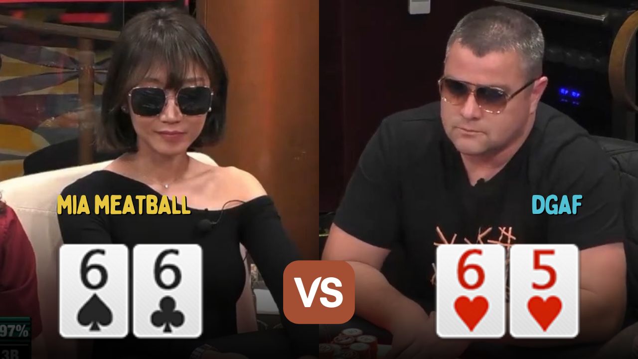 Mia翻牌Set遇到DGAF两对，毫无悬念打了个精光！