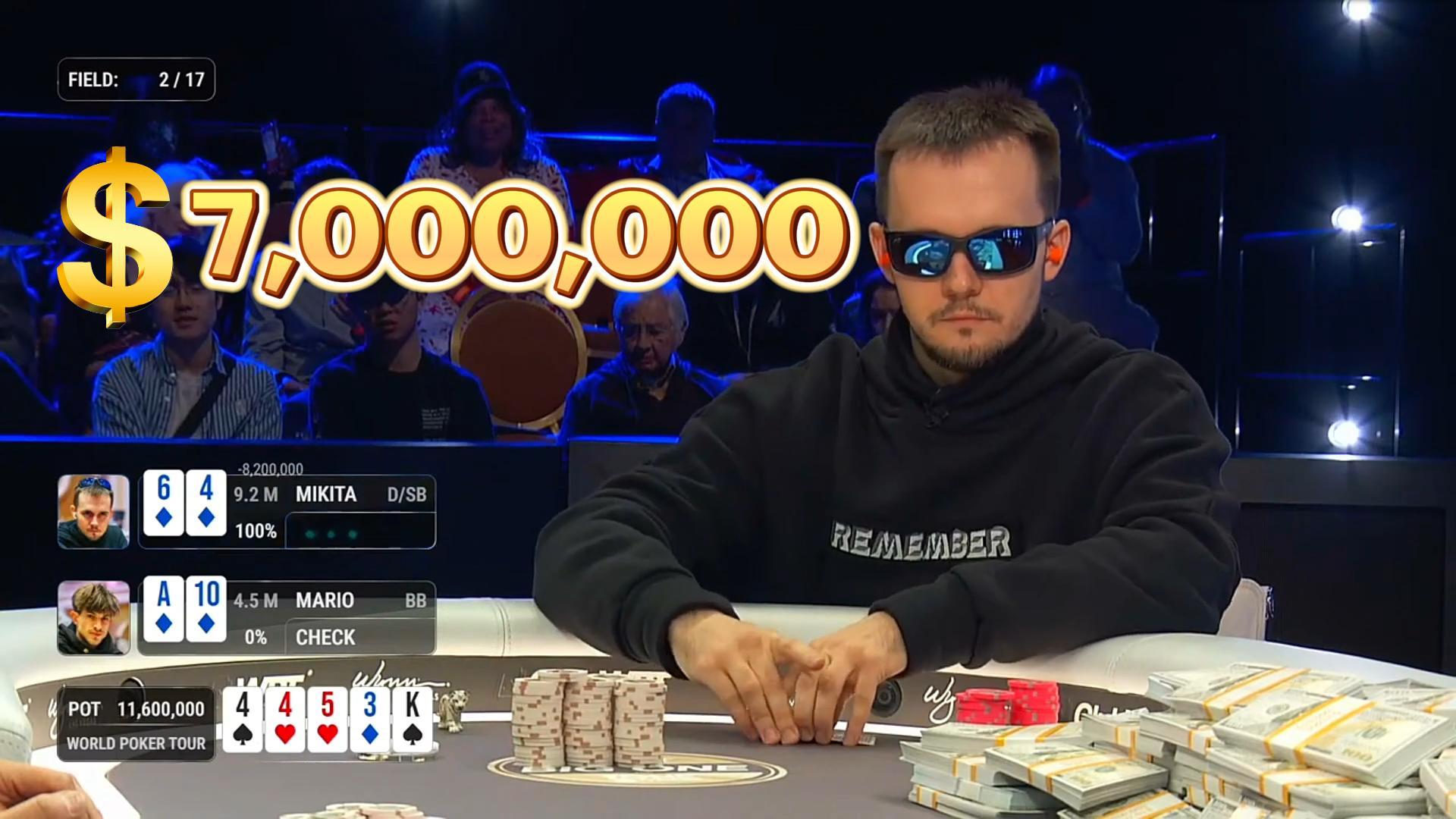 $10,000,000 WPT一滴水慈善豪客赛（十） 大优十三哥能否夺冠？