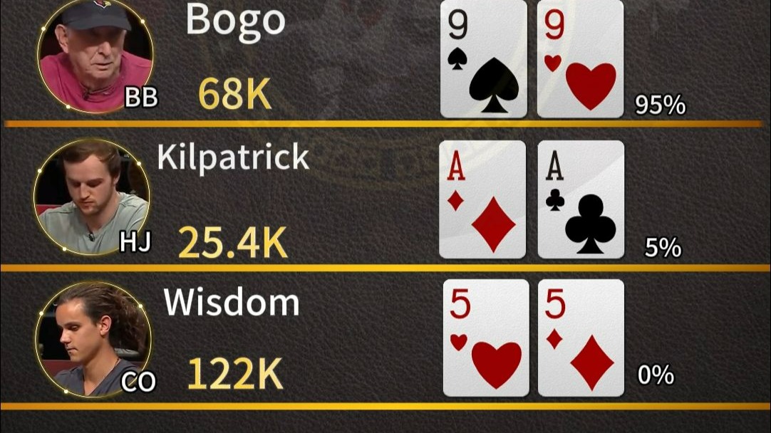 德州扑克-A葫芦”撞“炸弹”，在WSOP主赛以这种方式出局也太悲催了