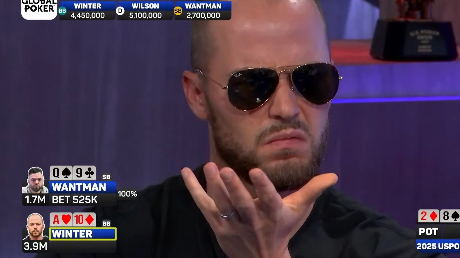 Sean Winter大好局面损失殆尽  2025美国扑克公开赛6#赛事 $15K 决赛桌 下集