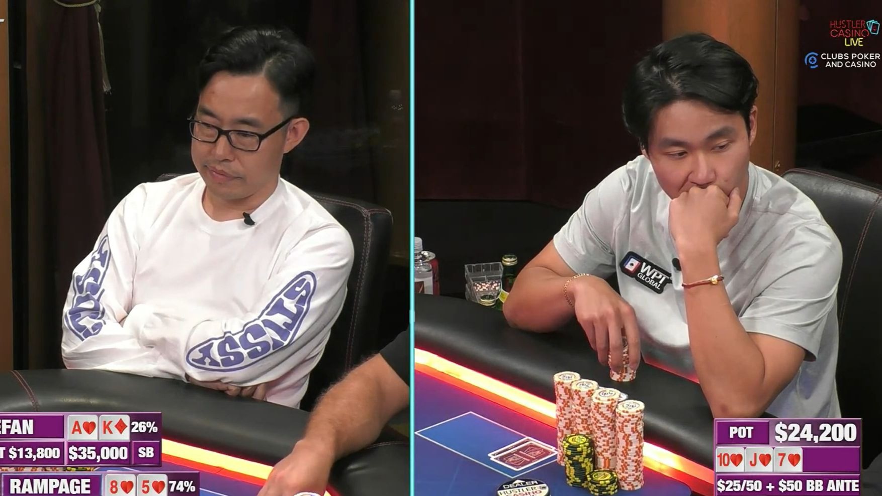 Efan在线教学如何对抗松凶型牌手！经典周三局回顾！ Hustler第4季第1集 德州扑克